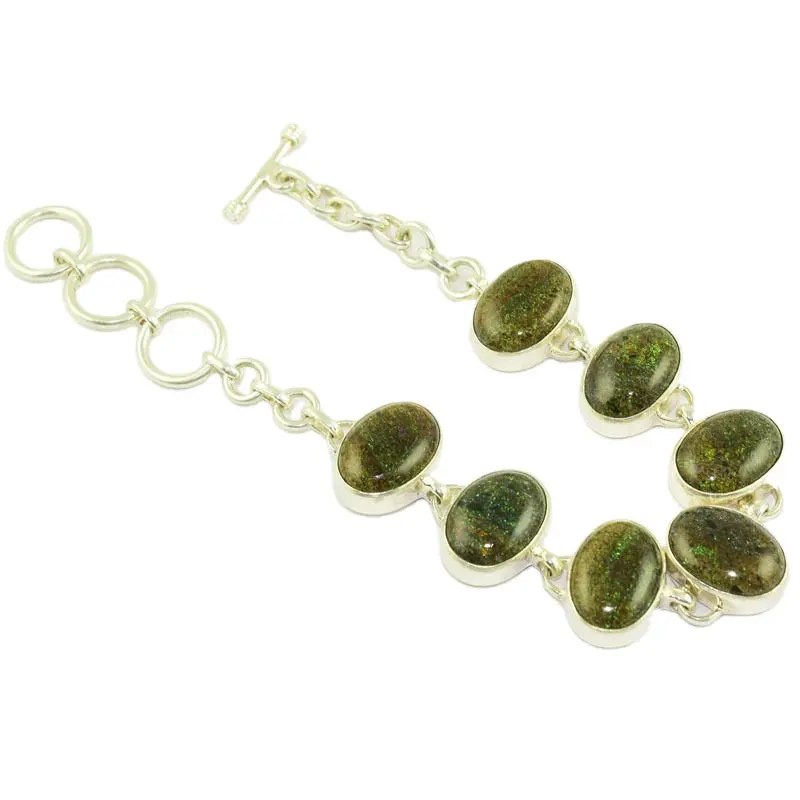 Best Selling Natural Australian Opal Handmade 925 Sterling Silver Chain Link Bracelet Natural Gemstone Fine Jewelry bracelet