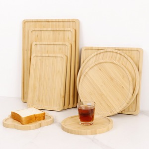 Ensembles d'assiettes de petit-déjeuner rectangulaires en bois assiettes en bambou durables pour la maison hôtel restaurant - Product Image 5