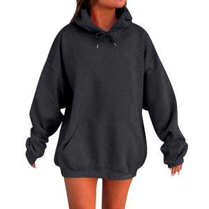 Sudaderas Casuales de Otoño para Mujer, 100% Algodón, Felpa, 240g, Tejidas, Transpirables, Forradas, Bordadas, Estampadas, con Bolsillos - Product Image 2