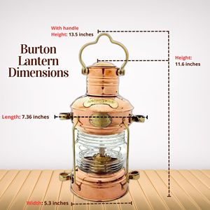 Latón y cobre pesado ancla aceite linterna Leeds Burton náutico marítimo 13,5 "barco linterna diseño hecho a mano - Product Image 2