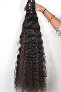 Nautral 100% faisceaux de cheveux humains vierges bon marché non transformés cuticule bouclée alignée temple indien Extensions de cheveux humains - Product Image 2