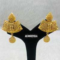 Nouvel Arrivage – Ensemble Collier Long en Laiton Plaqué Or 18K avec Pendentif Fleur, Boucles d'Oreilles et Bagues – Bijoux Tendance pour Femme