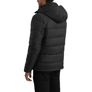 Factory Made Solid Black Color Men's Outdoor <b>Jacket</b> High Quality Polyester Fabric Quilted <b>Packable</b> Zipper Style Puffer <b>Jacket</b> - Product Image 4