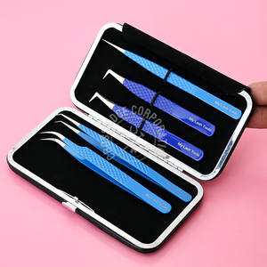 OEM vente en gros meilleure pince à épiler à pointe de fibre extension de cils professionnelle pour l'isolation des cils 90 degrés faible résistance - Product Image 1