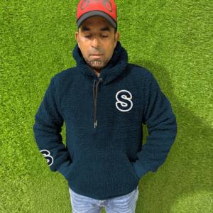 <b>Men's</b> High Quality 100% Cotton Pullover <b>Hoodies</b> <b>Sherpa</b> <b>Lined</b> Embroidered Activewear Solid Best Customized Fleece Winter - Product Image 1