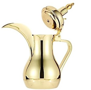 Ensemble de cafetière et théière en acier inoxydable de style arabe marocain classique avec couvercle et poignée en métal pour voyage et usage domestique - Product Image 3