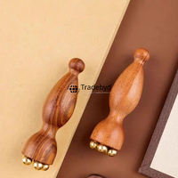 Tradebyd Rouleau de massage facial pour visage en bois naturel pour anti-poches et désintoxication cutanée