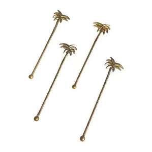 ไม้คนเครื่องดื่มเคลือบทองลายดอกไม้ สำหรับเครื่องดื่ม บาร์ และงานปาร์ตี้ - Product Image 4