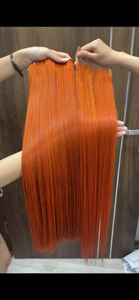 Oferta Relámpago: Extensiones de Cabello Virgen Vietnamita de Lujo, Doble Trama, Liso Extremo, Color Naranja - Product Image 2