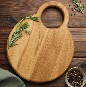 Planche à découper ronde en bois naturel artisanale pour la maison et les restaurants, planche à découper de cuisine pour la vente en gros - Product Image 1