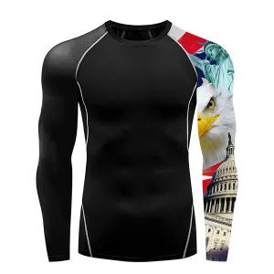 Camiseta de gimnasio de compresión de alta calidad para hombre, camiseta atlética de manga corta ajustada, entrenamiento deportivo, Top de Fitness de secado rápido - Product Image 4
