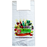 Sacs en rouleau personnalisés en PEHD recyclable pour T-shirts, sacs de courses réutilisables, en polyéthylène transparent, avec logo couleur personnalisé
