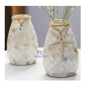 Florero de estilo nórdico para decoración de interiores, laca, mosaico, flor vietnamita, madre de perla, jarrón decorativo, jarrón natural - Product Image 1