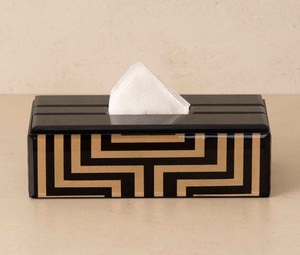Precio al por mayor caja de pañuelos incrustaciones de hueso hecho a mano logotipo personalizado caja de pañuelos soporte para cocina comedor uso servilleta soporte de almacenamiento - Product Image 4