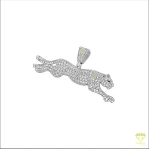 Colgante de Animal Personalizado de Plata de Ley 925 con Oro Blanco, Estilo Hip Hop, Hecho a Mano, con Diamantes de Moissanita, Bañado en Rodio, Certificado GIA, para Fiestas - Product Image 4