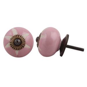 Boutons en céramique en vrac Shabby Chic rose tirettes d'armoire gravées quincaillerie porte de cuisine 3.81 cm CK-568 nouveau Design - Product Image 1