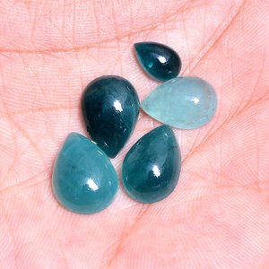 พลอยแกรนดิเดียร์ไรต์ AAA ขนาด 6x9 มม.-11x15 มม. ทรงลูกแพร์ แบบคาโบชอง ล็อตพลอยธรรมชาติหายากมาก หินกึ่งมีค่า ด้านหลังเรียบ สำหรับทำเครื่องประดับ - Product Image 2