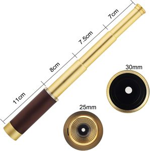 Télescope monoculaire Pirate haute puissance Zoomable laiton poli traditionnel Spyglass poche observation des oiseaux chasse randonnée - Product Image 4