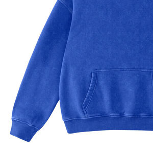 Vente en gros de sweats à capuche doublés en polaire écologiques de haute qualité, lavage à l'acide solide, couleur personnalisée, logo sur le devant, usine directe - Product Image 4