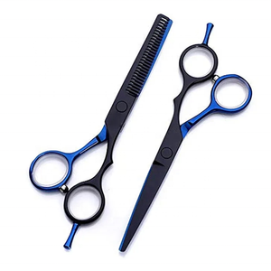 ชุดกรรไกรตัดผมและกรรไกรเล็มผมทำจากสเตนเลส440 C ขนาด5.5นิ้วสำหรับมืออาชีพ (สีฟ้า) - Product Image 6