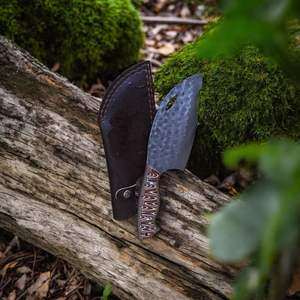 มีดครัวพร้อมซองหนัง มีดอเนกประสงค์ มีดเชฟ มีดปังตอ ทำด้วยมือ มีดเชฟหรูหรา ด้ามไมคาร์ต้า ตีขึ้นรูปด้วยมือ - Product Image 2