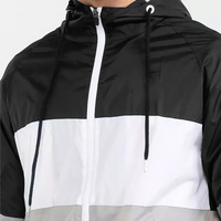 Veste coupe-vent à fermeture éclair personnalisée, design simple, noir et blanc, tendance, pour hommes, fabricant pakistanais, veste coupe-vent