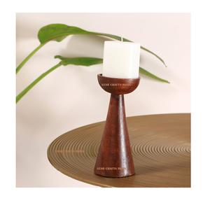 Bougeoir à cylindre en bois épais de meilleur créateur pour Noël Décor européen américain pour mariage Maison Table à manger carrée - Product Image 2