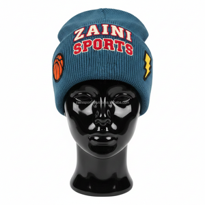 Bonnet en tricot premium pour femmes, 250 GSM, acrylique, couleur sarcelle, logo personnalisé brodé, bonnet d'hiver chaud, bonnet jacquard - Product Image 6