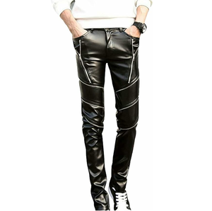 Pantalon en cuir respirant de bonne qualité Meilleur design Vêtements pour hommes Pantalon en cuir de vachette pour hommes - Product Image 4