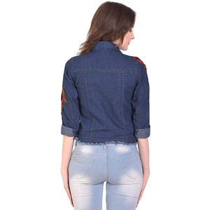 Veste en jean décontractée à manches longues pour femmes respirante et élégante avec rembourrage en coton Prix de conception OEM personnalisé - Product Image 6