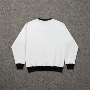 Sudadera Blanca de Cuello Redondo para Hombre con Raya Negra, Corte Regular, Tejido de Algodón, Venta al por Mayor, 100% Algodón, 450 g/m² - Product Image 2