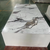 Prix d'usine Film de surface à haute brillance Panneau en PVC Design moderne 3D Décoration de la maison Feuille de marbre UV