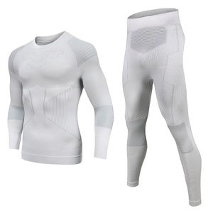 Conjunto de entrenamiento para hombre, camisa de compresión y pantalones, Top de manga larga, deportivo, ajustado, capa base, traje de secado rápido - Product Image 1