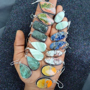 ต่างหูอัญมณีแบบผสมผสานดีไซน์ใหม่ต่างหูอัญมณีชุบทองผสมให้เข้ากันของขวัญแฟชั่น - Product Image 4