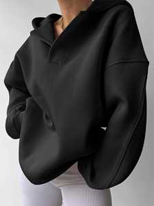 Vente chaude Automne sweat à capuche à manches longues pour homme en couleur unie avec couleur et tailles personnalisées - Product Image 3