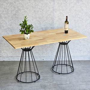 Juego de Mesa de Comedor Moderno Minimalista de Madera de Nogal de 140x70cm con Patas de Hierro, Ensamblado-BA68192 - Product Image 3