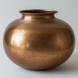 Handcrafted <b>Metal</b> <b>Vase</b> With Glossy Silver Polish And Minimalist Form Ideal For Sophisticated Villas And Upscale Commercial - Product Image 1