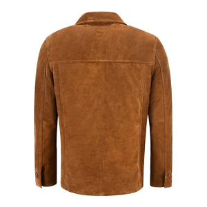 Suede Green Vintage <b>Trucker</b> Leather <b>Jacket</b> High Quality Slim Fit Reversible Multi-Pocket Zippered Plain Dyed for <b>Men</b> - Product Image 6