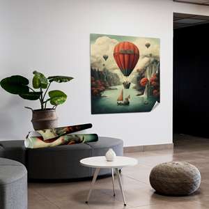 Superbe œuvre d'art sur toile imprimée représentant une scène de rivière forestière sereine, toile roulée 1P - Product Image 1