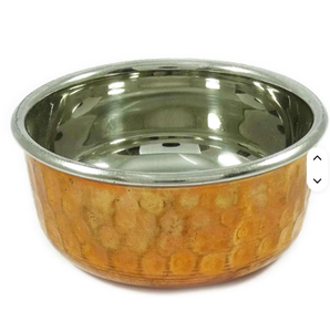 Bol pour ustensiles de cuisine et table à manger utilisé avec une cuillère en cuivre pur 100% bol en cuivre martelé servant des aliments et de la soupe - Product Image 5