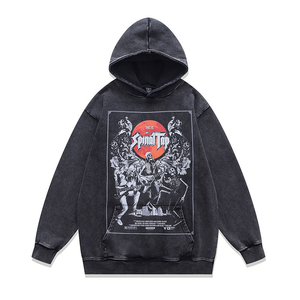 Sweat à capuche homme en coton surdimensionné, imprimé délavé à l'acide, grande taille, style anime, pour l'hiver, pull à capuche imprimé pour homme, sweats à capuche anime OEM de haute qualité - Product Image 2