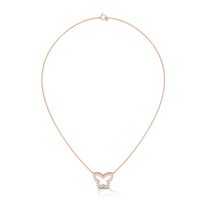 สร้อยคอประดับจี้เพชรรูปผีเสื้อชุบเคลือบสีโรสโกลด์สำหรับผู้หญิงสินค้าออกใหม่ - Product Image 2