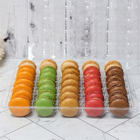 Boîte d'emballage de macaron en plastique transparent à compartiment pour dessert transparent jetable personnalisé
