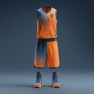 ชุดบาสเก็ตบอลคุณภาพสูง เสื้อฟุตบอลแขนกุด กางเกงบาสเก็ตบอล ชุดเซ็ต 100% โพลีเอสเตอร์ ชุดบาสเก็ตบอล - Product Image 2