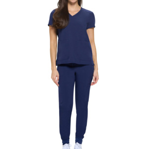 ชุดยูนิฟอร์มพยาบาลแบบขายส่ง เสื้อแขนสั้น กางเกงจ็อกเกอร์ ผ้าโพลีเอสเตอร์/คอตตอนทวิลล์ ยืดได้ สกรีนโลโก้ได้ ใช้ในโรงพยาบาล สำหรับบุรุษและสตรี - Product Image 5