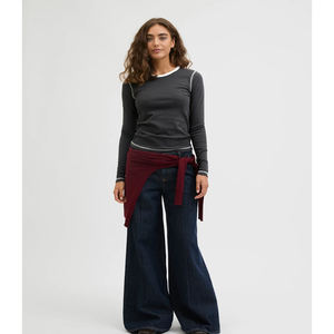 T-shirt à manches longues pour femmes, vente en gros, haute qualité, 100% coton, logo personnalisé, coupe classique, tee-shirt de sport épais, taille plus, respirant - Product Image 3