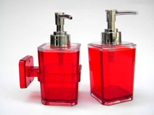 Distributeur de savon acrylique de luxe de couleur blanche et distributeur de Lotion pour la décoration rouge noir jaune couleur transparente - Product Image 2