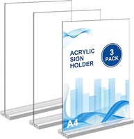 Support de table en acrylique A4/A5/A6, présentoir personnalisé en forme de L/T, porte-menu transparent, durable, imperméable, pour les entreprises, utilisation professionnelle