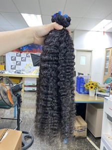 Cheveux bouclés birmans trame de cheveux 100% Extensions humaines vente en gros faisceaux de cheveux couleur naturelle - Product Image 4