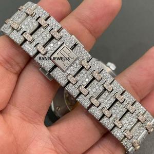 Luxury Two Tone Rose Gold Iced Out Moissanite Automatic <b>Watch</b> Hip Hop Diamond Wrist <b>Watch</b> with VVS1 Stones - Product Image 2